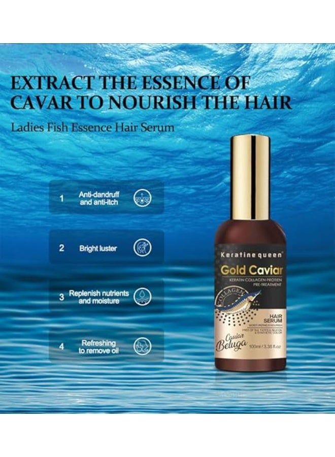 كيراتين كوين زيت الشعر كيراتين كوين جولد كافيار بيلوغا 100 مل - Image 3